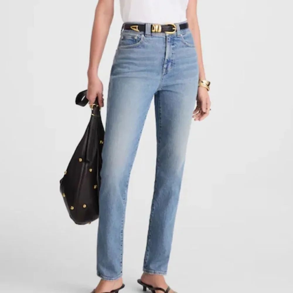 Madewell The Perfect Vintage Crop Blue Women 90 Mom High Rise Tall Jeans Sz 26T